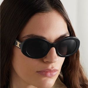 Celine Triomphe oval-frame acetate sunglasses